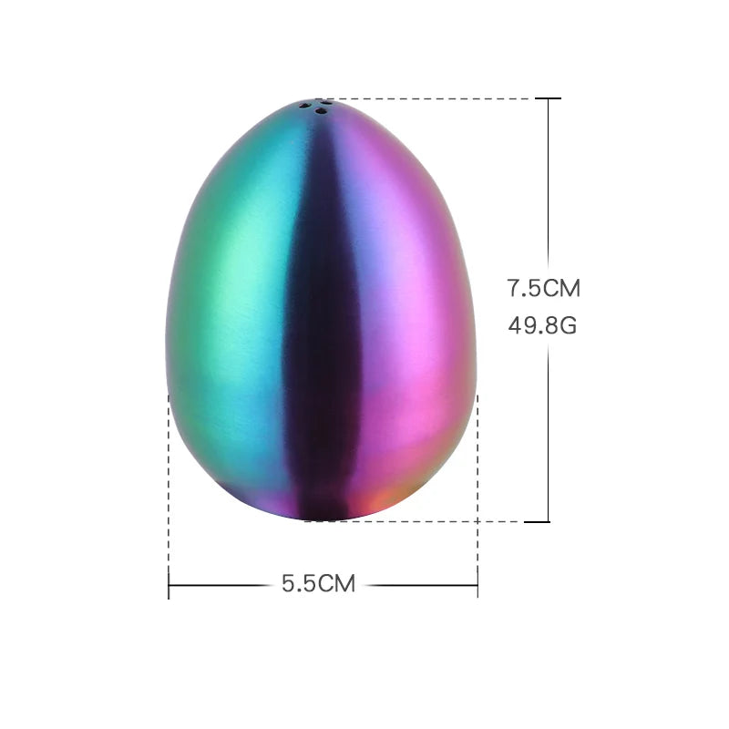 1/2PCS Salt Spice Pepper Shaker Stainless Steel Egg Shaped Condiment Bottle Kitchen Gadgets Metal Salt Pepper Holder Seasoning