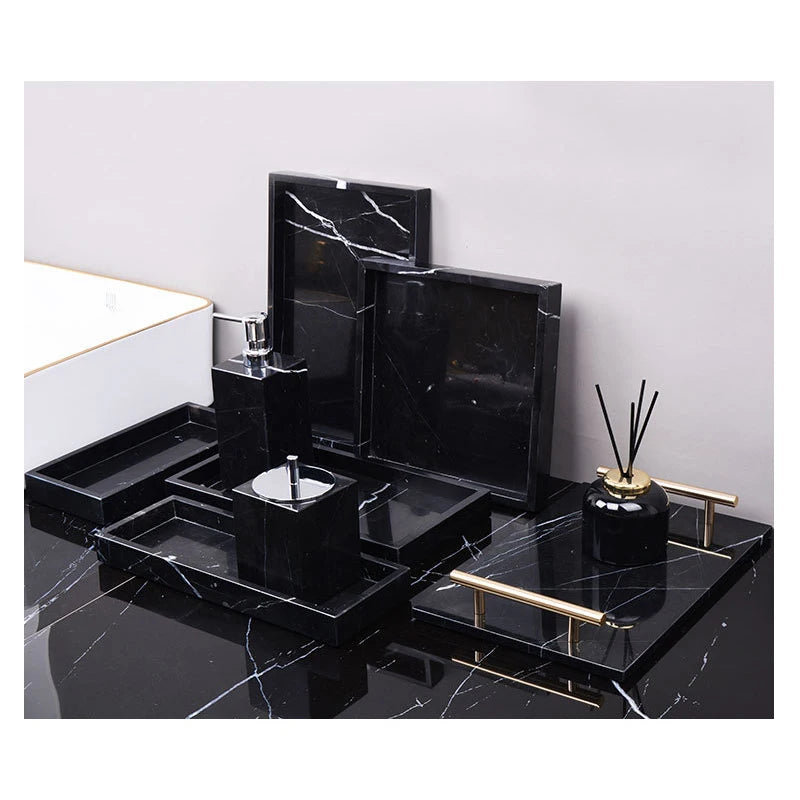 Black Marquina Natural Marble Bathroom Accessories Luxury Nero
