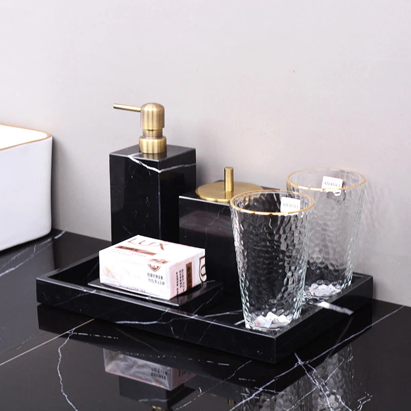 Black Marquina Natural Marble Bathroom Accessories Luxury Nero