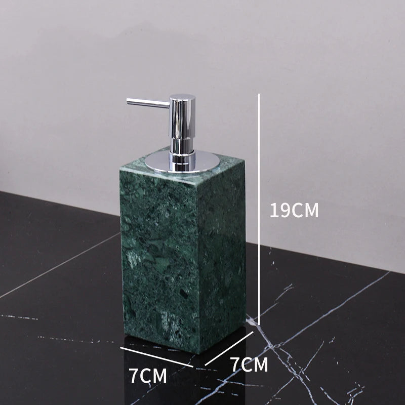 Indian Green Natural Marble Bathroom Accessories Retro Soap Dispenser