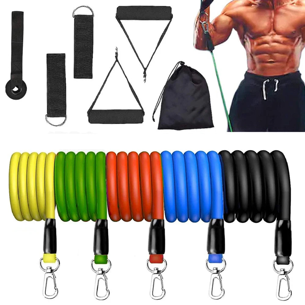 Exercise Resistance Bands Set Up to 115 lbs Fitness Stretch Workout