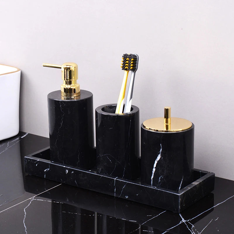 Black Marquina Natural Marble Bathroom Accessories Luxury Nero