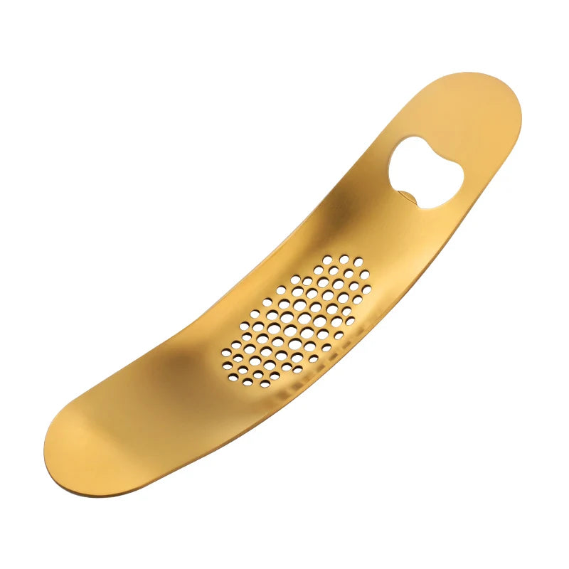 2in1 Gold Stainless Steel Garlic Press Crusher Cooking Tools Kitchen Gadgets Home Metal Bottle opener чеснокодавка Пивной штопор