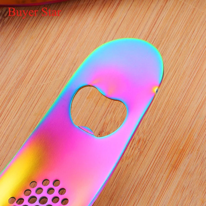 2in1 Gold Stainless Steel Garlic Press Crusher Cooking Tools Kitchen