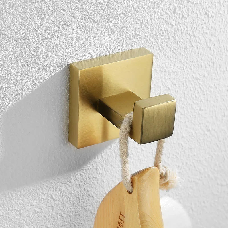 Gold Brushed Bathroom Accessories Hardware Towel Bar Rail Toilet