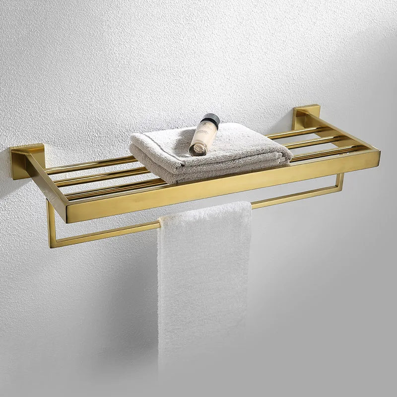 Gold Brushed Bathroom Accessories Hardware Towel Bar Rail Toilet