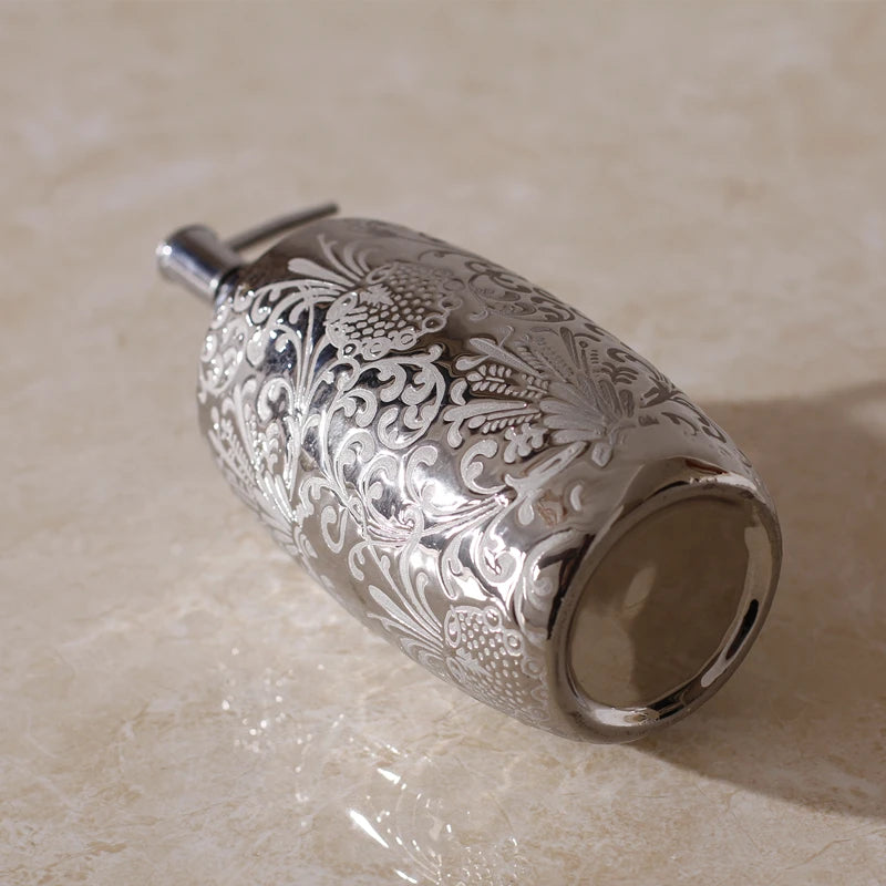 Silver Ceramics Shampoo Bottles Bathroom Accessories Shower Gel