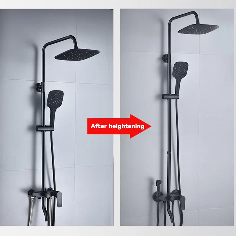 Shower Extender Gray Black Shower Extension Rod Shower Bracket