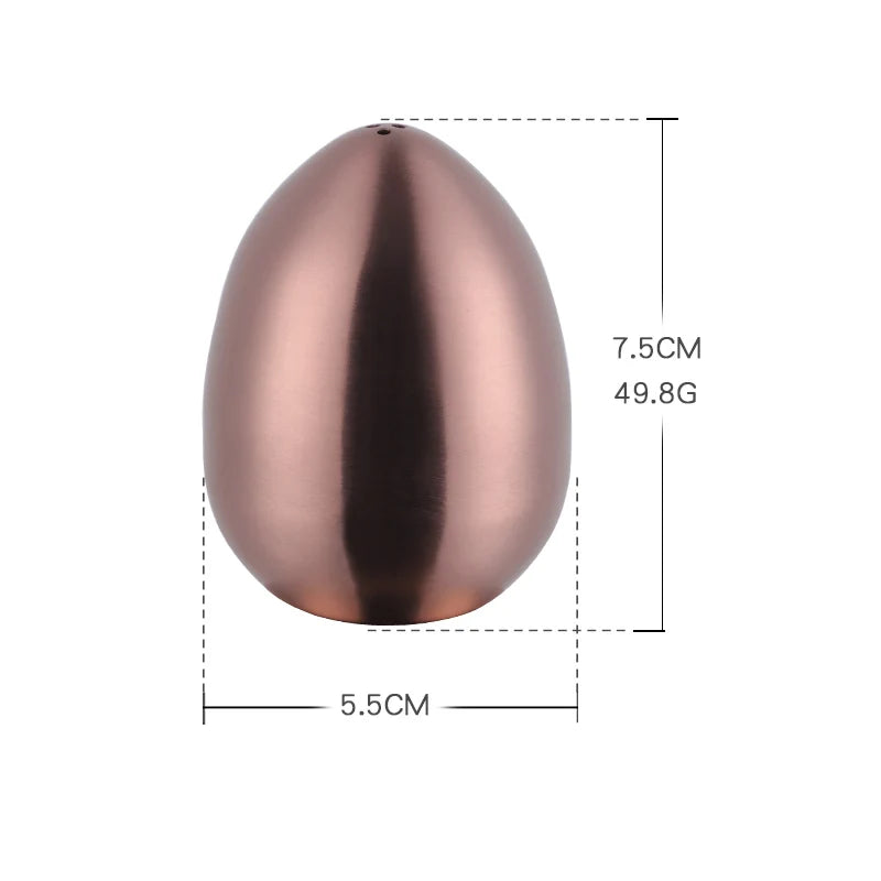 1/2PCS Salt Spice Pepper Shaker Stainless Steel Egg Shaped Condiment Bottle Kitchen Gadgets Metal Salt Pepper Holder Seasoning