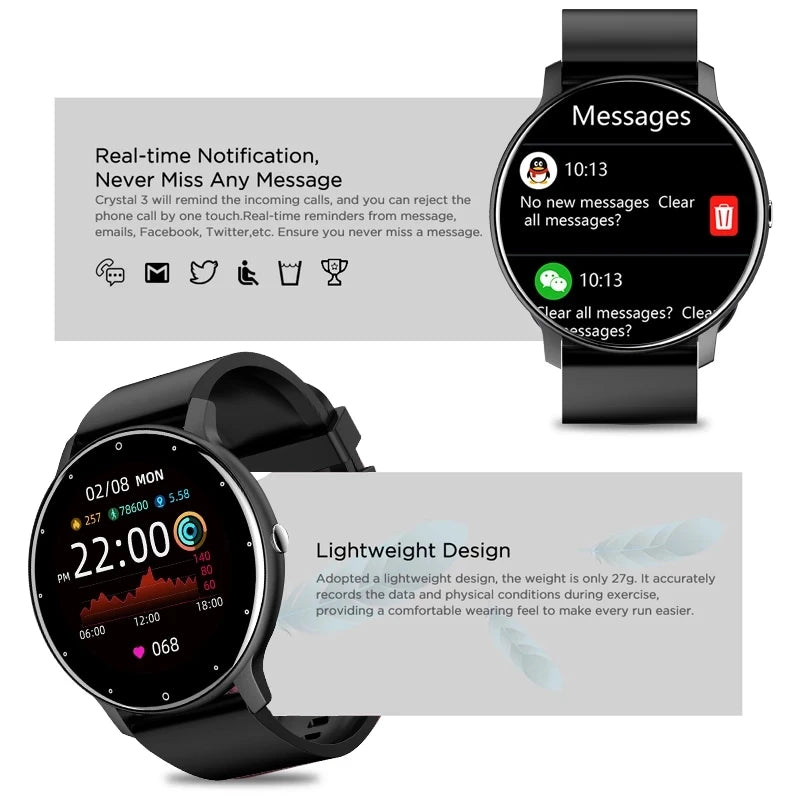 LIGE  Smart Watch Women Men Ladies Gift Sport Fitness Men Watches