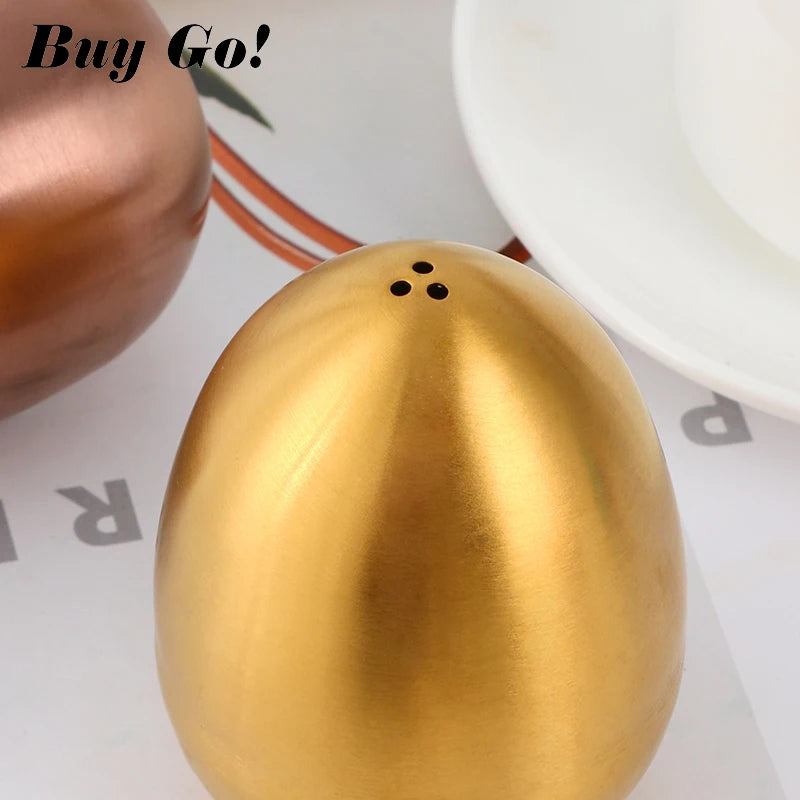 1/2PCS Salt Spice Pepper Shaker Stainless Steel Egg Shaped Condiment