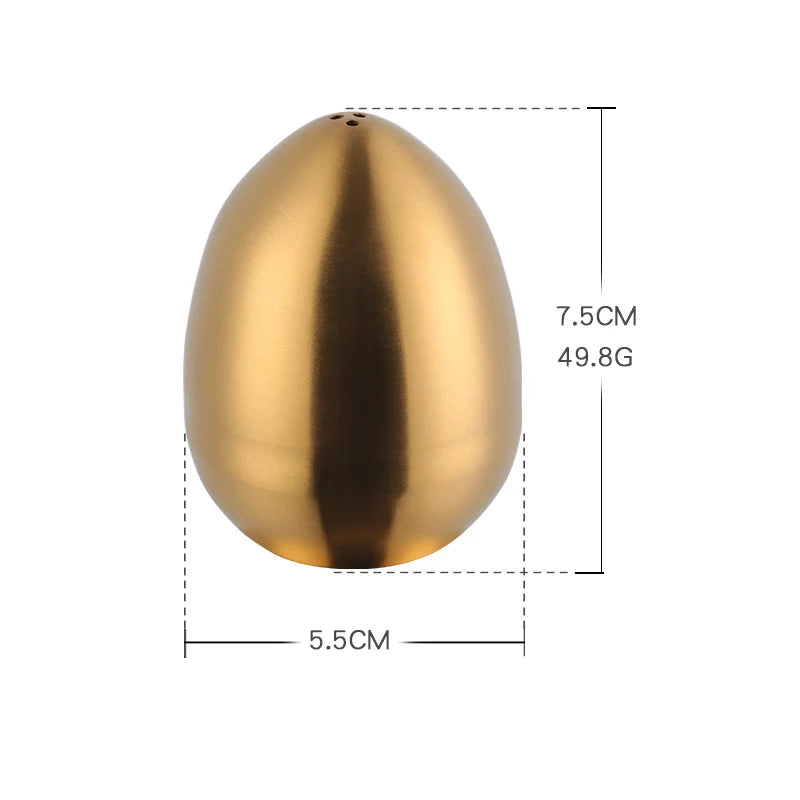 1/2PCS Salt Spice Pepper Shaker Stainless Steel Egg Shaped Condiment Bottle Kitchen Gadgets Metal Salt Pepper Holder Seasoning