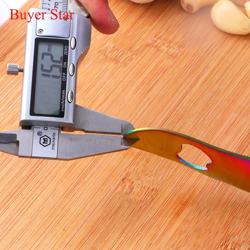 2in1 Gold Stainless Steel Garlic Press Crusher Cooking Tools Kitchen