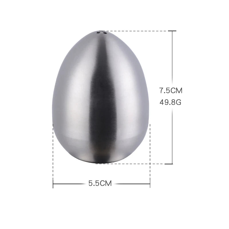 1/2PCS Salt Spice Pepper Shaker Stainless Steel Egg Shaped Condiment Bottle Kitchen Gadgets Metal Salt Pepper Holder Seasoning