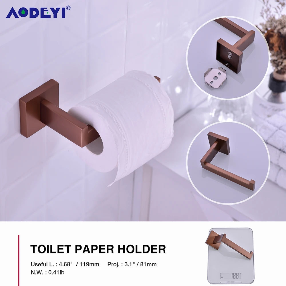 Bathroom Accessories Toilet Paper Holder Brushed Rose Gold Towel