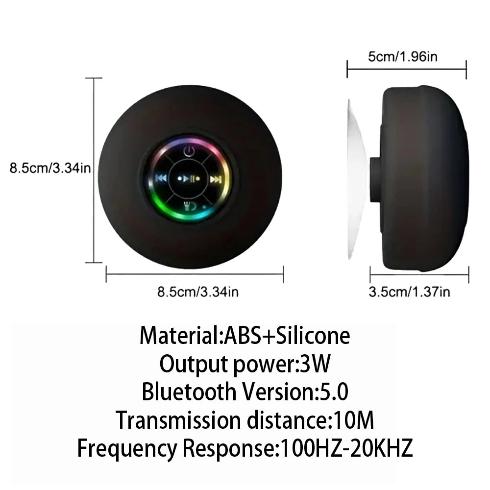 Portable Wireless Bluetooth 5.0 Speaker LED IPX4 Waterproof