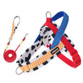 Dog Harness and Leash Set, Saddle Style Plaid Adjustable Puppy Vest