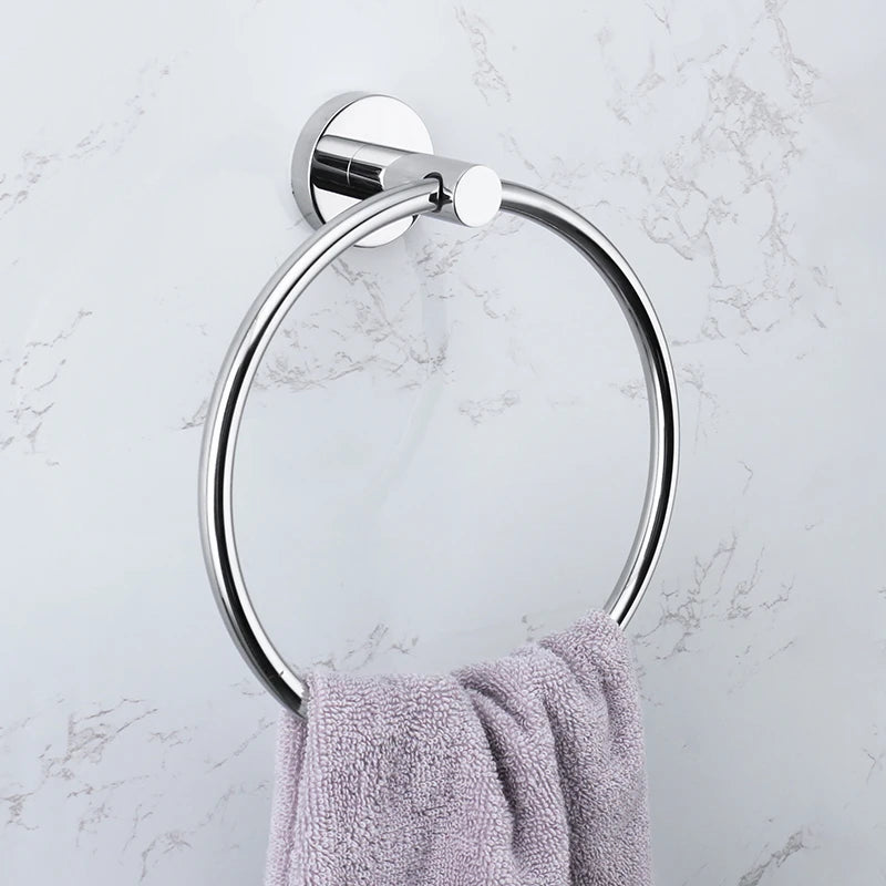 Bathroom Accessories Chrome Polished Toilet Brush Holder Towel Bar