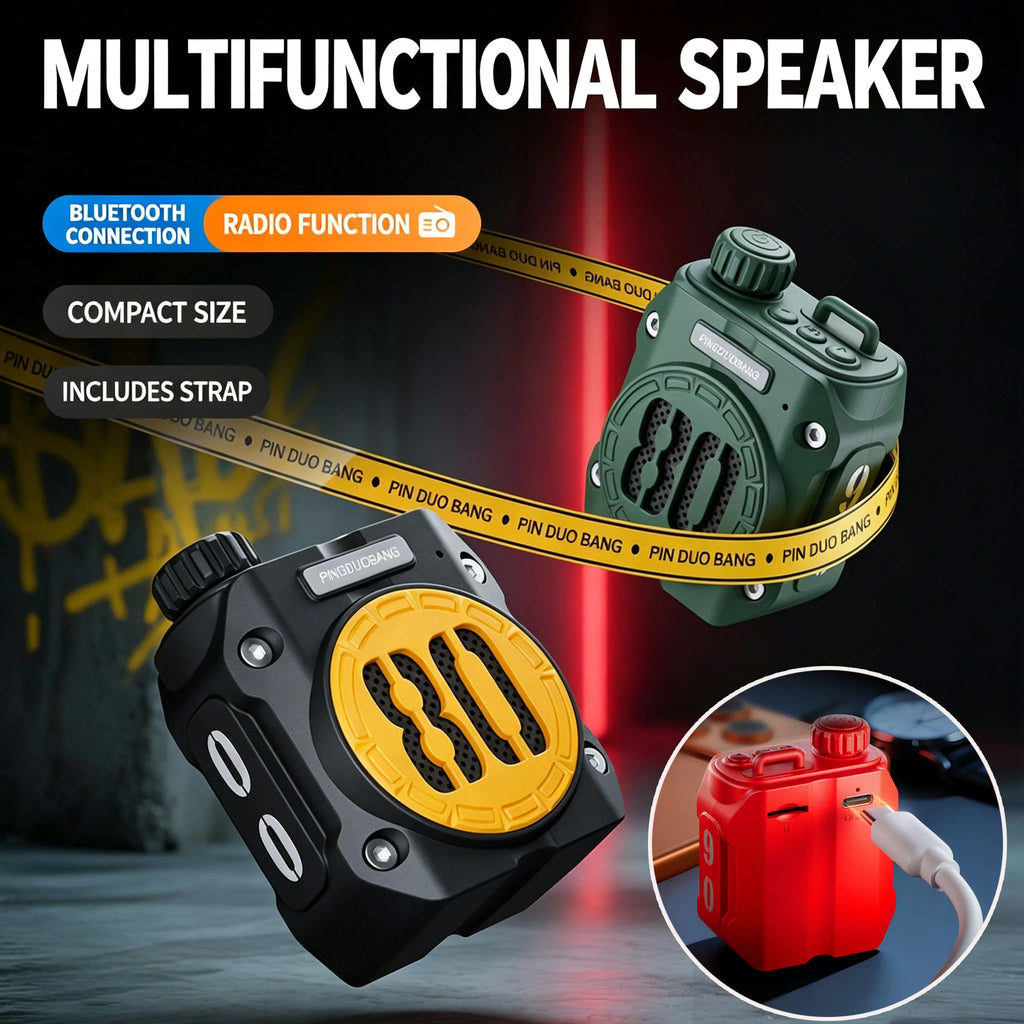 Portable Bluetooth Speaker Outdoor Mecha Style Mini Radio Hifi Music