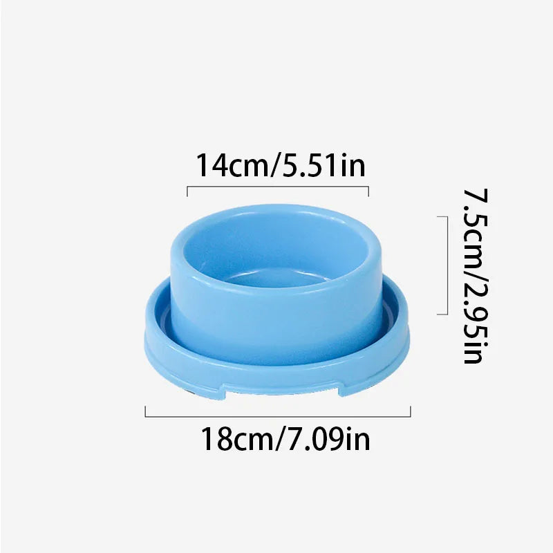 Round Pet Single Bowl for Dogs Cats Food Water Feeding Non-Slip Fixed