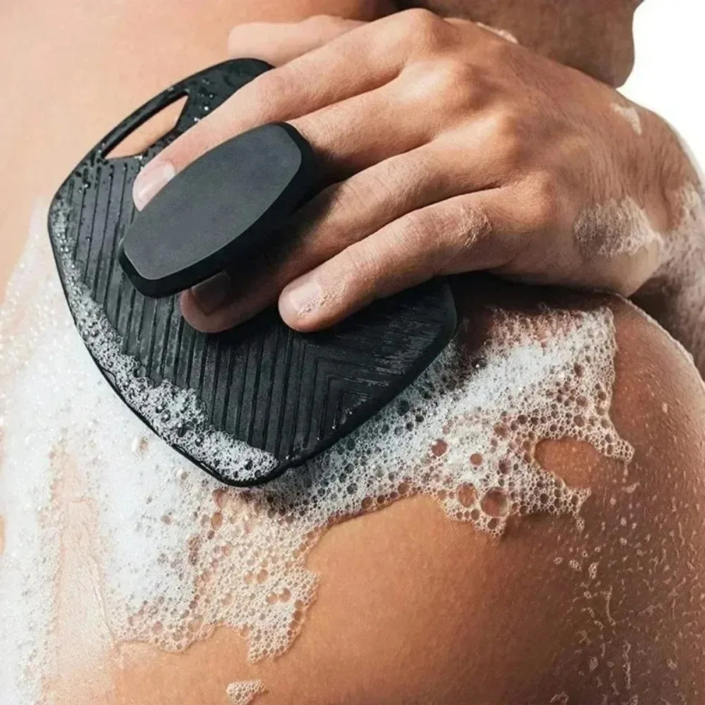 Exfoliating Silicone Brush Cleanser No Slip Handle Body Scrubber