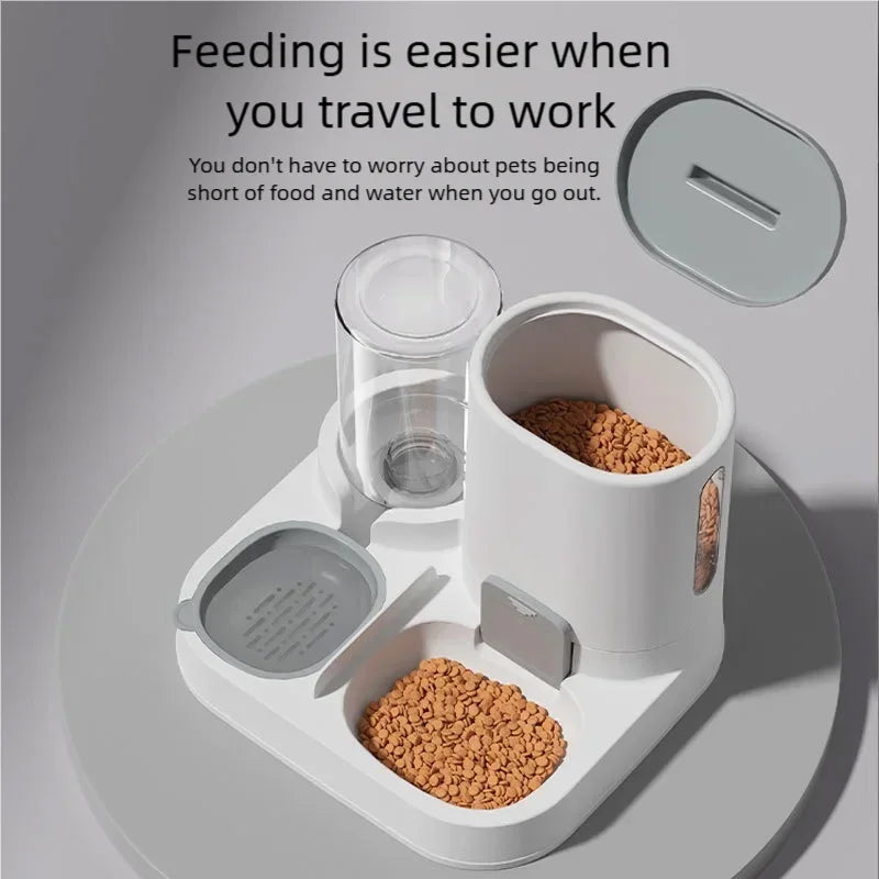 Automatic Pet Feeder And Water Dispenser Two-in-One Bowl Large