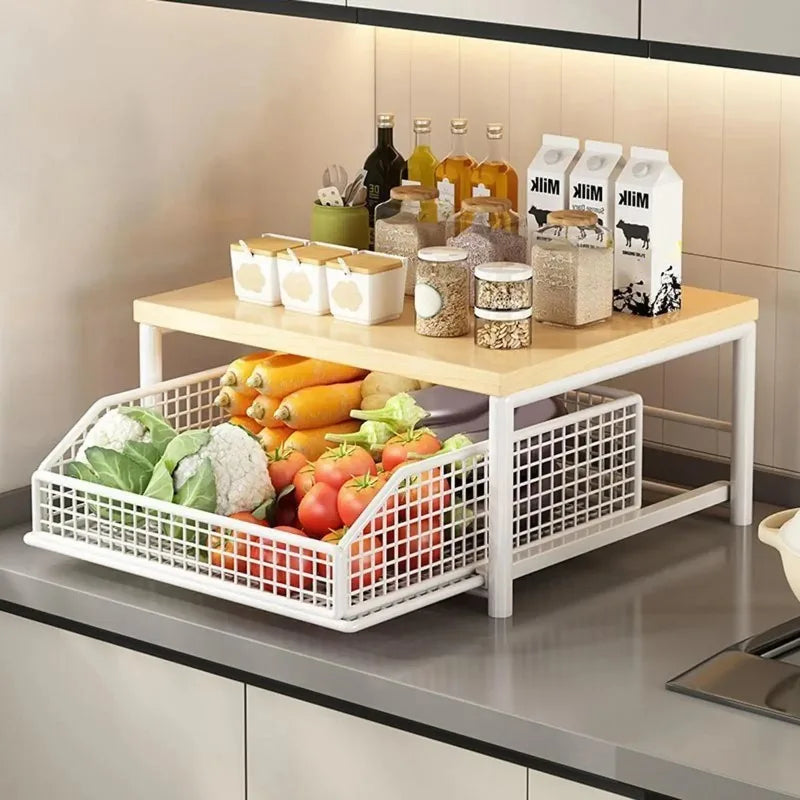 Kitchen Shelf Microwave Rack Storage Space-saving Household Organizer