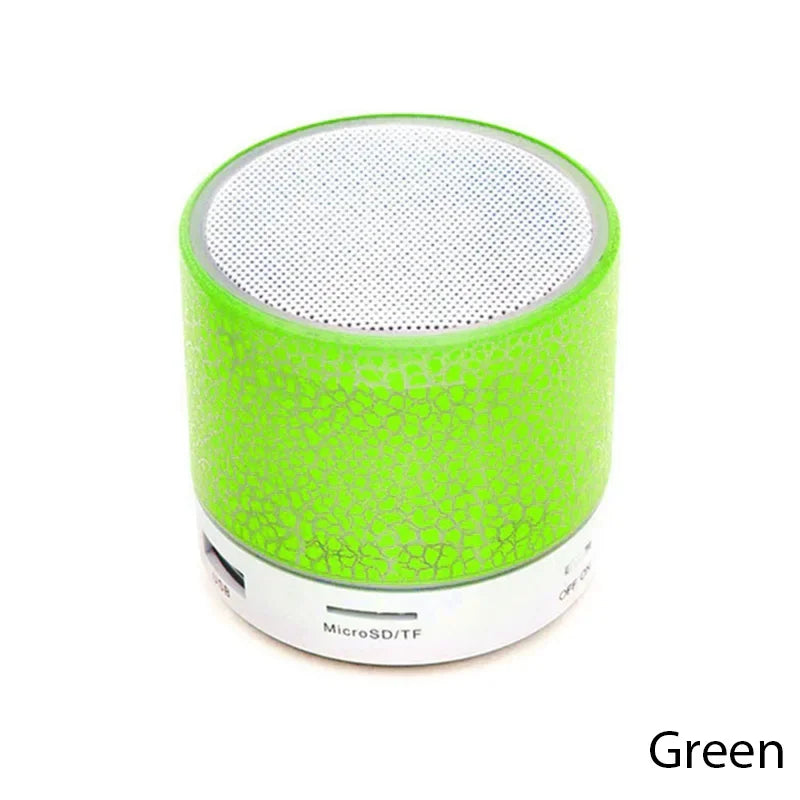 Portable Mini Bluetooth Speaker Colorful LED Light Subwoofer, TF USB