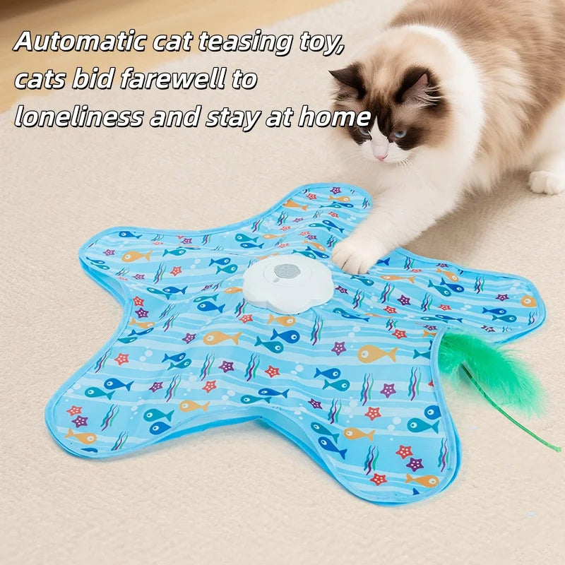 Cat Hunting Carpet, Teasing Stick, Five Pointed Star Toy, Automatic