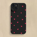 Black Love Heart Phone Case For iPhone 18 17 16 14 15 13 12 11 Pro