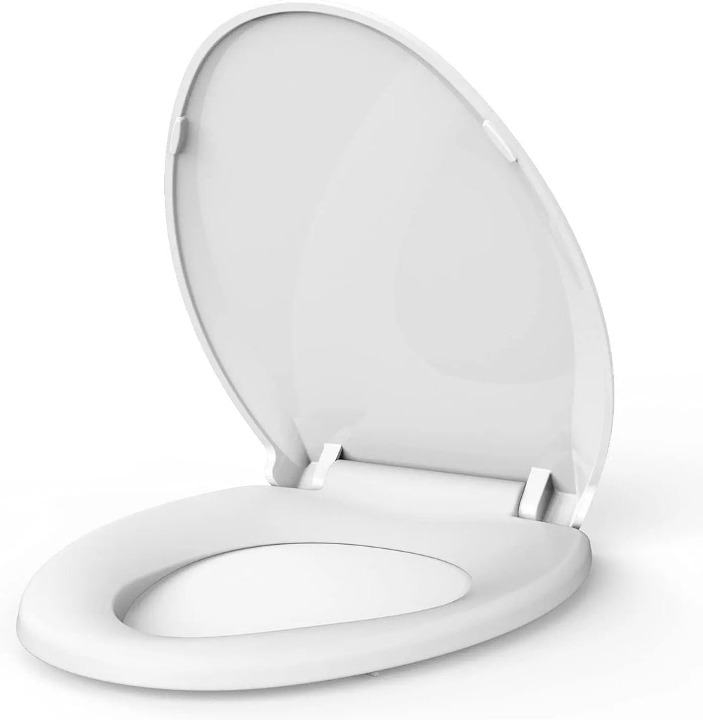 White Toilet Seat Slow Close Quiet Lid Thickened Durable for Both