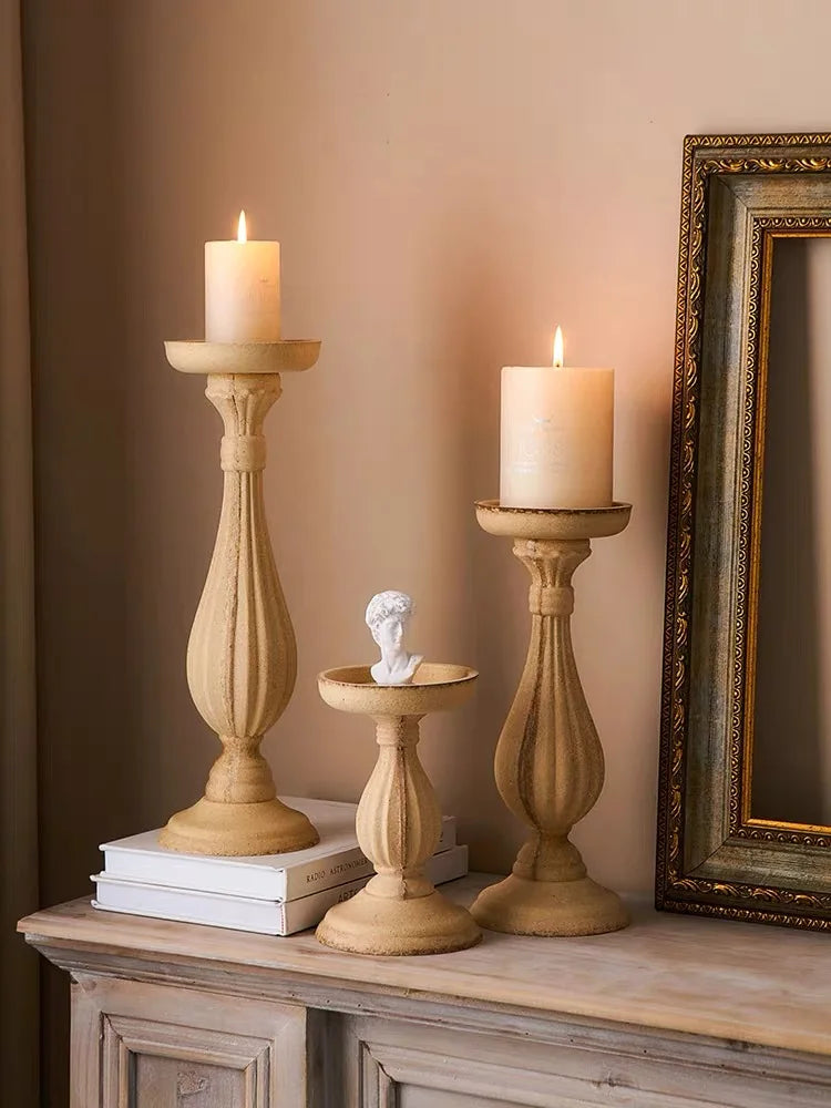 Wooden Candle Holder Rustic Natural Wood Candelabra for Home Decor