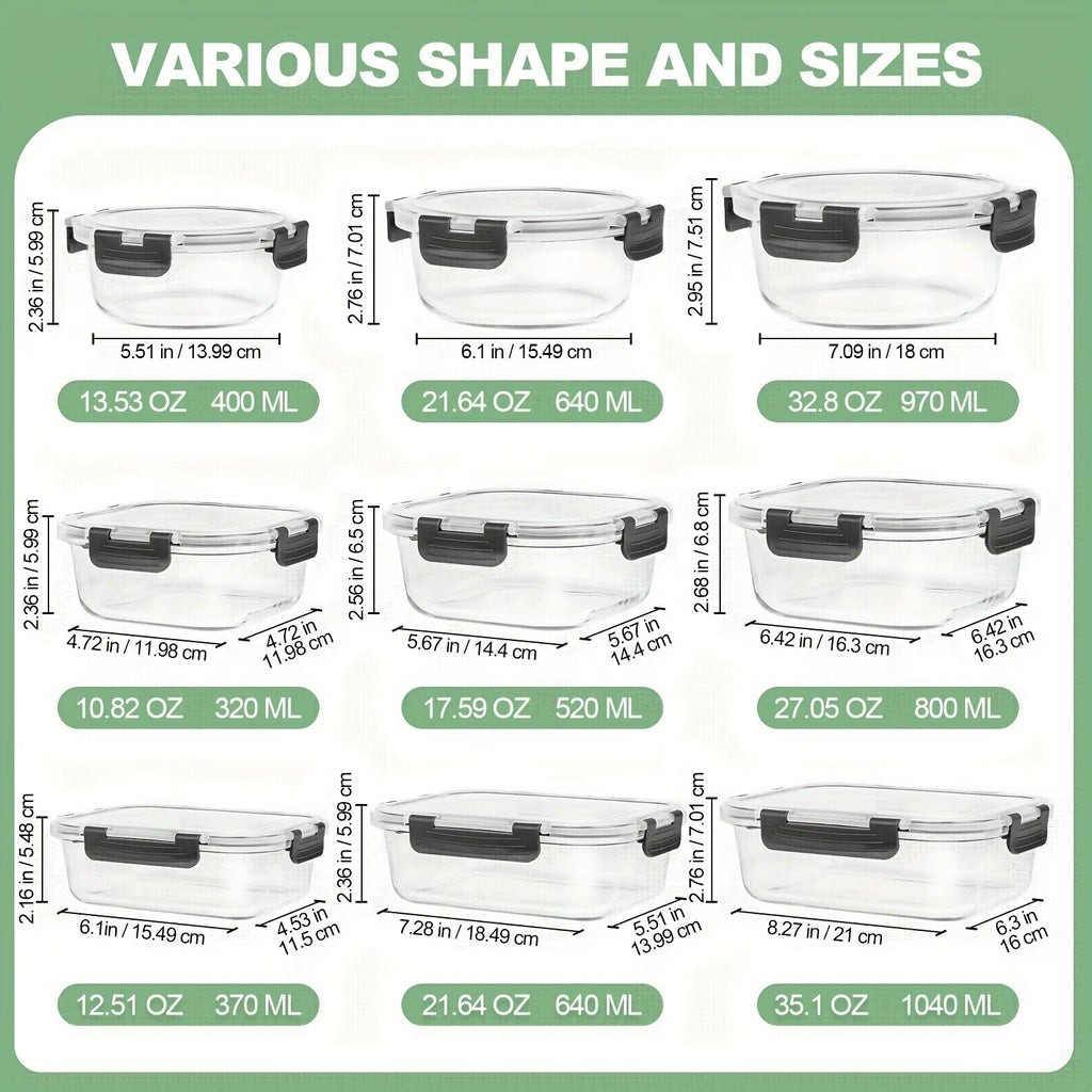 12pcs Glass Food Storage Containers with Lids, Meal Prep, Pantry
