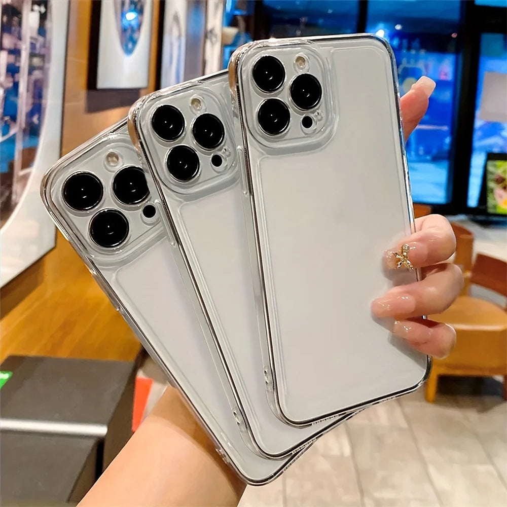 3pcs Luxury Shockproof Transparent Phone Case Set for iPhone 18 17 16