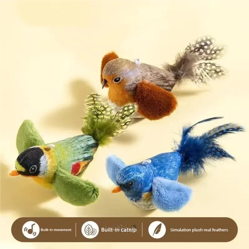 Indoor Interactive Birds Toy for Cat Chasing Teasing Simulation