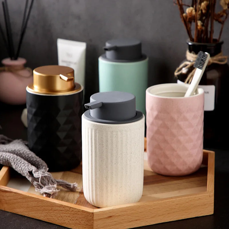 Ceramic press type bath gel bubble bottle hand wash shampoo soap