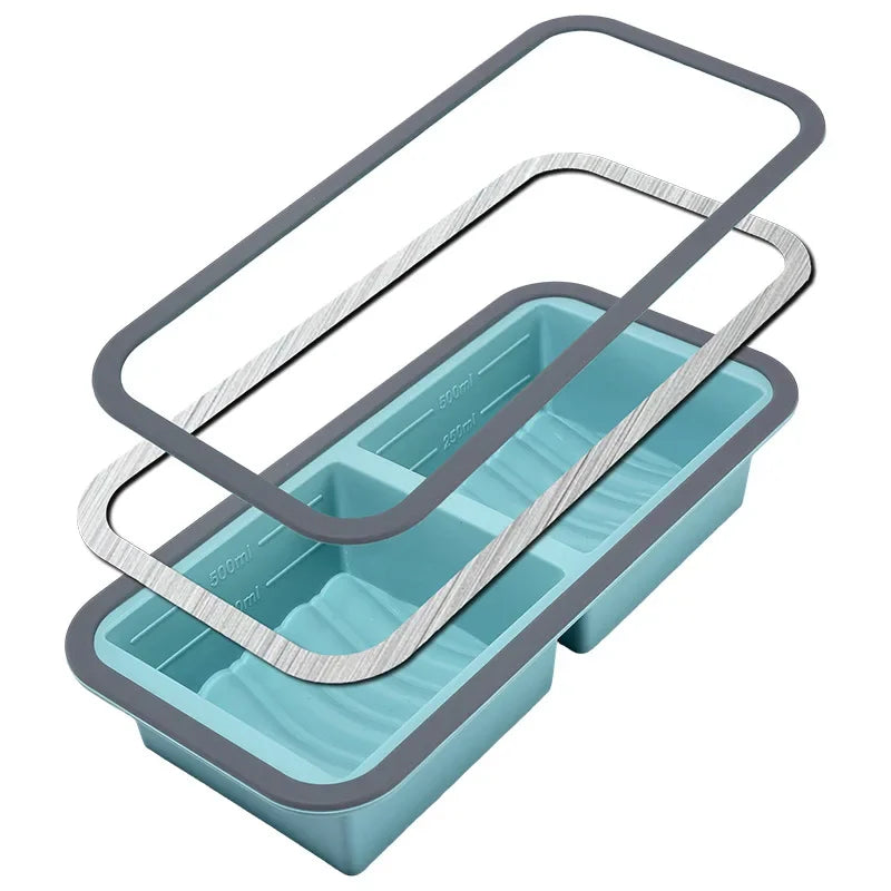 1pc Silicone Food Freezer Tray with Lid Soup Cubes - Soup,Sauce, Eftovers,Homemade Meal Prep Freezing Kitchen Storage Containers