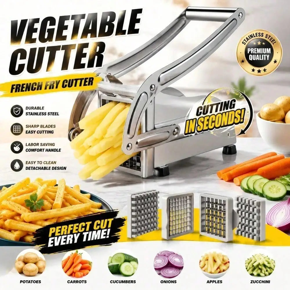Vegetable Cutter, French Fry Cutter, Stainless Steel Fruit Cutter