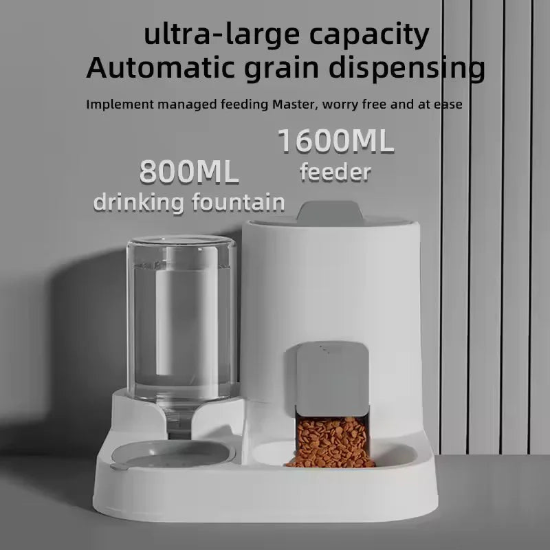 Automatic Pet Feeder And Water Dispenser Two-in-One Bowl Large