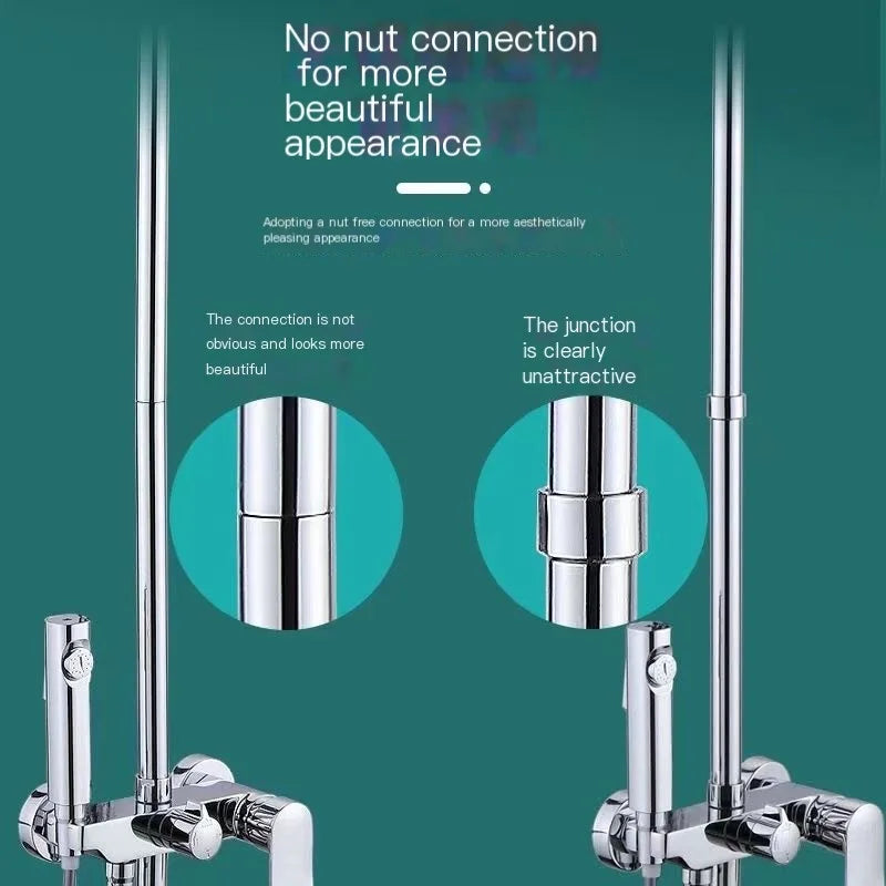 30/40cm Gun Grey Round Shower Extension Rod Shower Stainless Steel