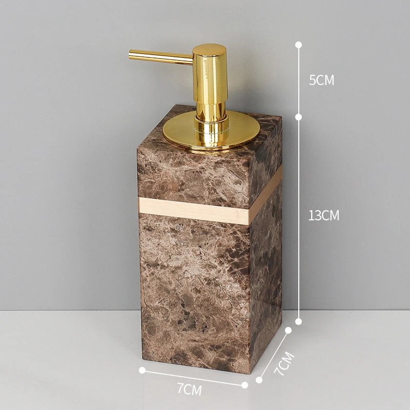 Emperador Dark Natural Marble Bathroom Set Luxury Stone Toothbrush