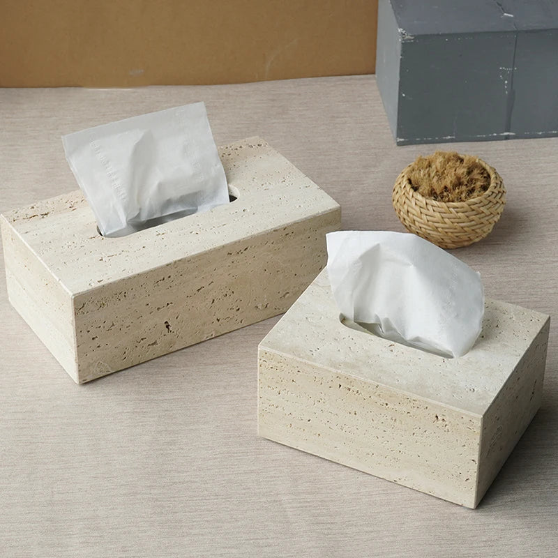 Beige Travertine Bathroom Accessories Set Natural Marble Soap