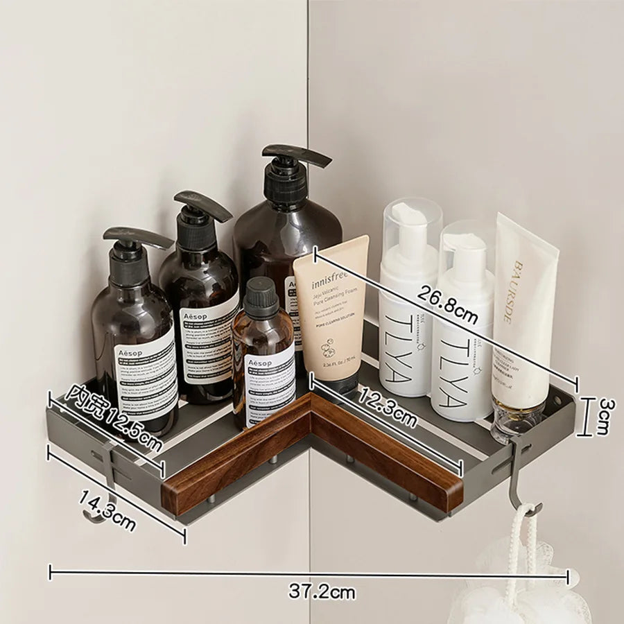 Black walnut bathroom storage rack storage rack perforated washbasin