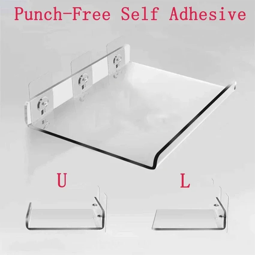Transparent Acrylic Shelves Wall-mounted Partitions Without Holes