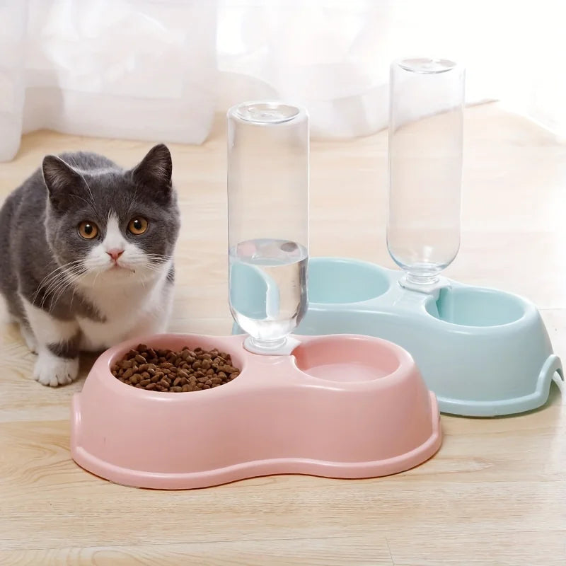 Pet bowl with water feeder, 3 in 1 designed cat and dog water and