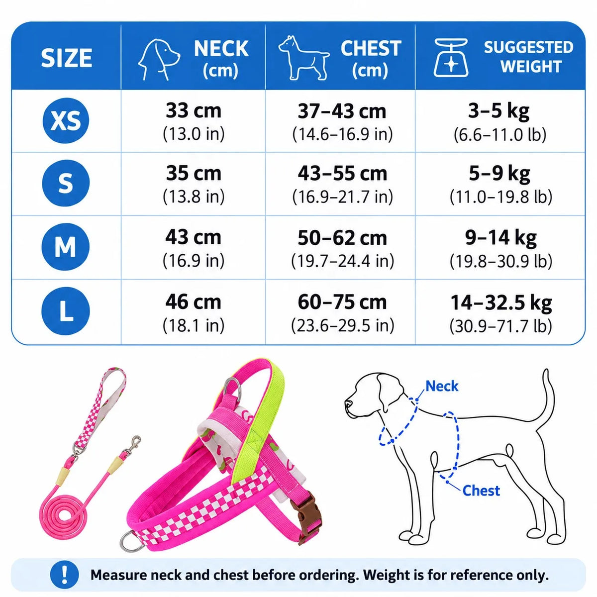 Dog Harness and Leash Set, Saddle Style Plaid Adjustable Puppy Vest