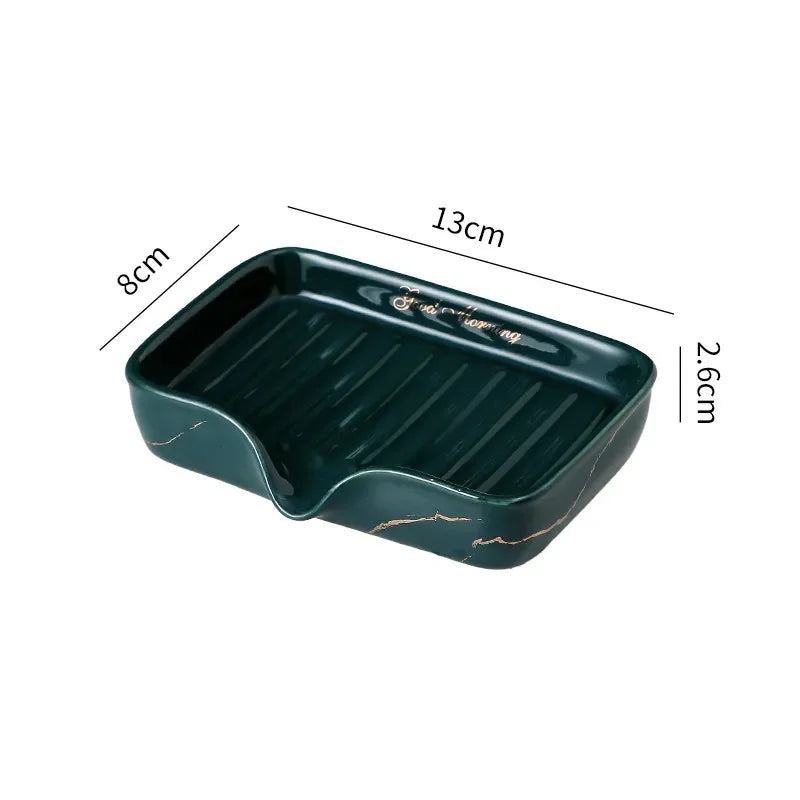 1Pc European Style Soap Dish Ceramic Soap Holder Restroom Storage Tray Home Drain Soap Dishes Exquisite Bathroom Accessories