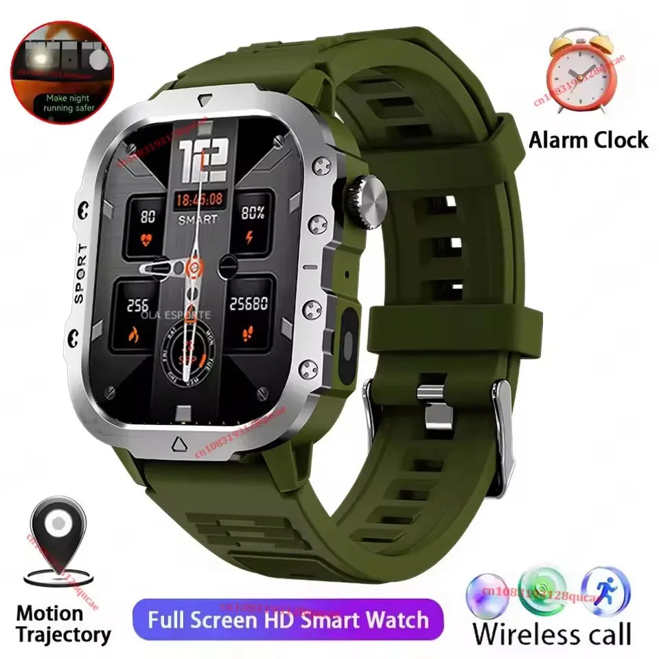 2026 New Military Smart Watch Men 3ATM Outdoor Sports Fitness Tracker Blood Pressure Health Monitor BT Calls GPS Smartwatch HT30