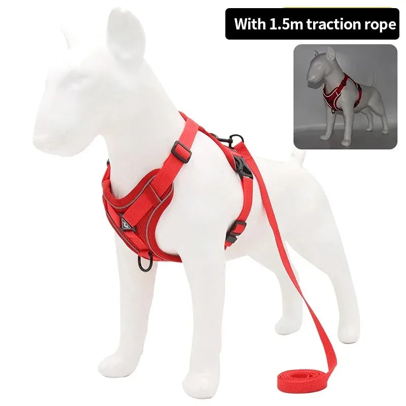 Dog Harness Leash Set For Small Medium Dogs Cat Hiking Adjustable