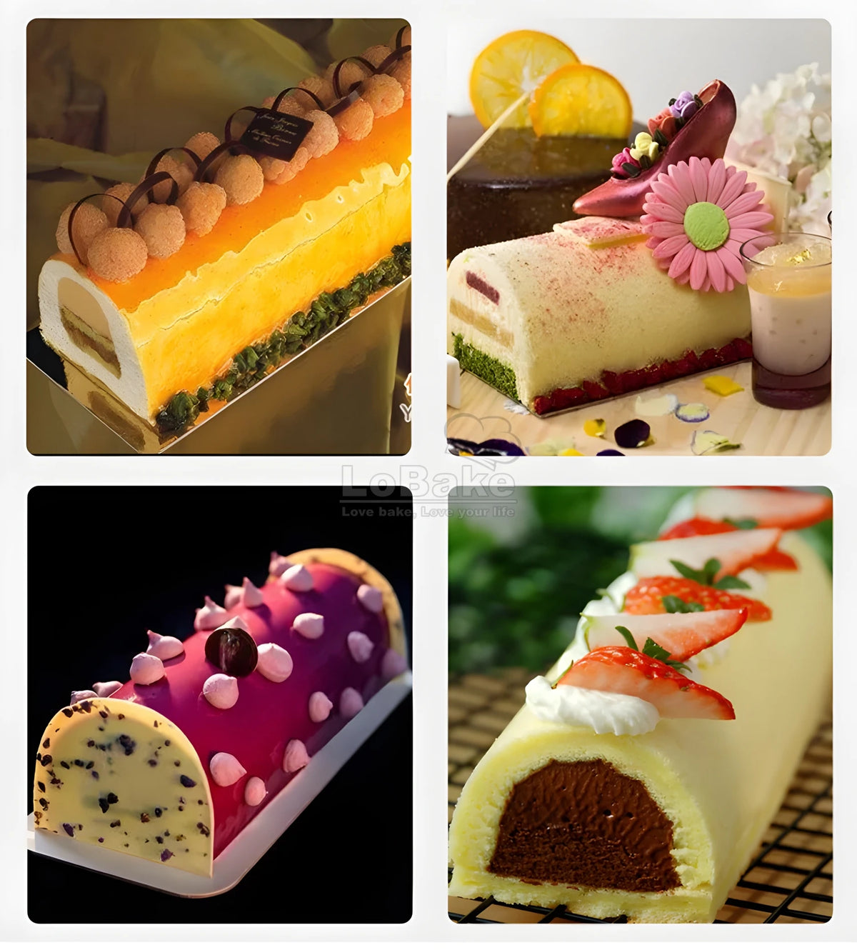 Long Style Bread Mousse Cake Mold Round Trigon Ladder Wavy Flower